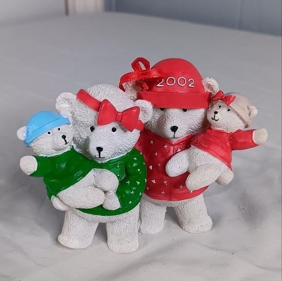 VTG Santa bear Christmas Ornament 2002 Marshall Fields Resin NEW Boxed Holiday - Picture 1 of 15